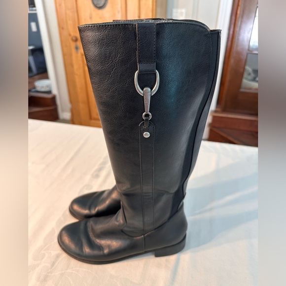 Life Stride Black Zip Up Boots w/Silver Bit On Side Sz 8 Equestrian Style Preppy - Picture 8 of 11